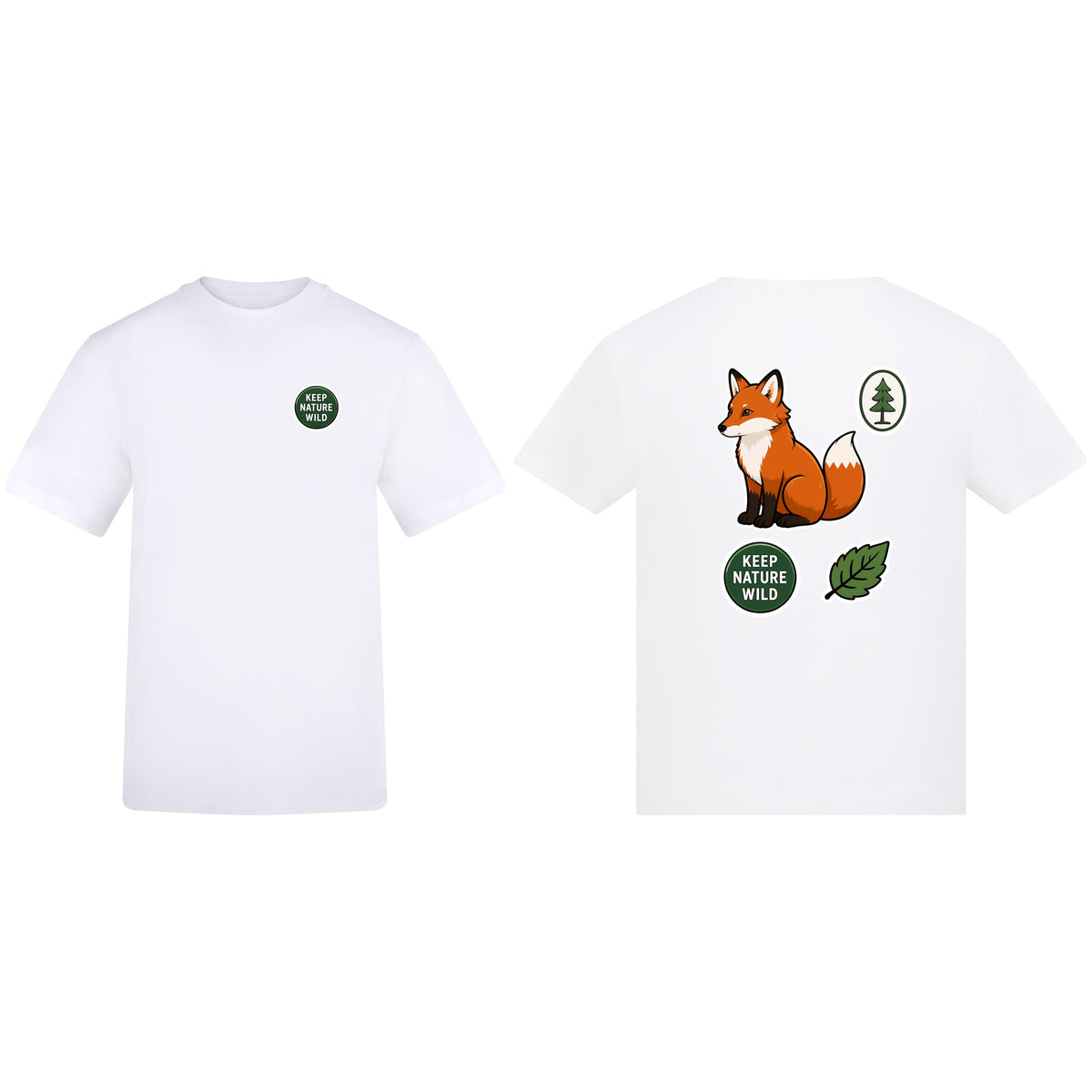 Keep Nature Wild Adult Unisex T-shirt - Badges of the Wild Arctic White colour variant image