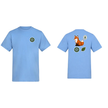 Keep Nature Wild Adult Unisex T-shirt - Badges of the Wild Cornflower Blue colour variant image
