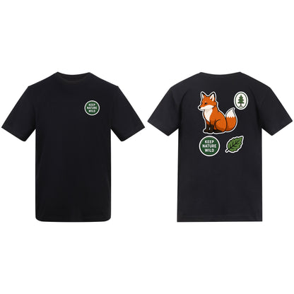 Keep Nature Wild Adult Unisex T-shirt - Badges of the Wild Deep Black colour variant image