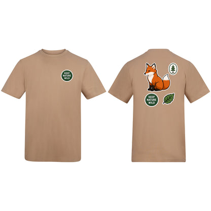 Keep Nature Wild Adult Unisex T-shirt - Badges of the Wild Desert Sand colour variant image