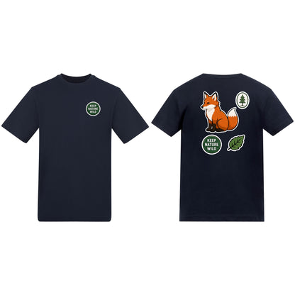 Keep Nature Wild Adult Unisex T-shirt - Badges of the Wild French Navy colour variant image