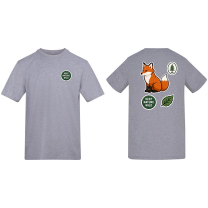 Keep Nature Wild Adult Unisex T-shirt - Badges of the Wild Heather Grey colour variant image