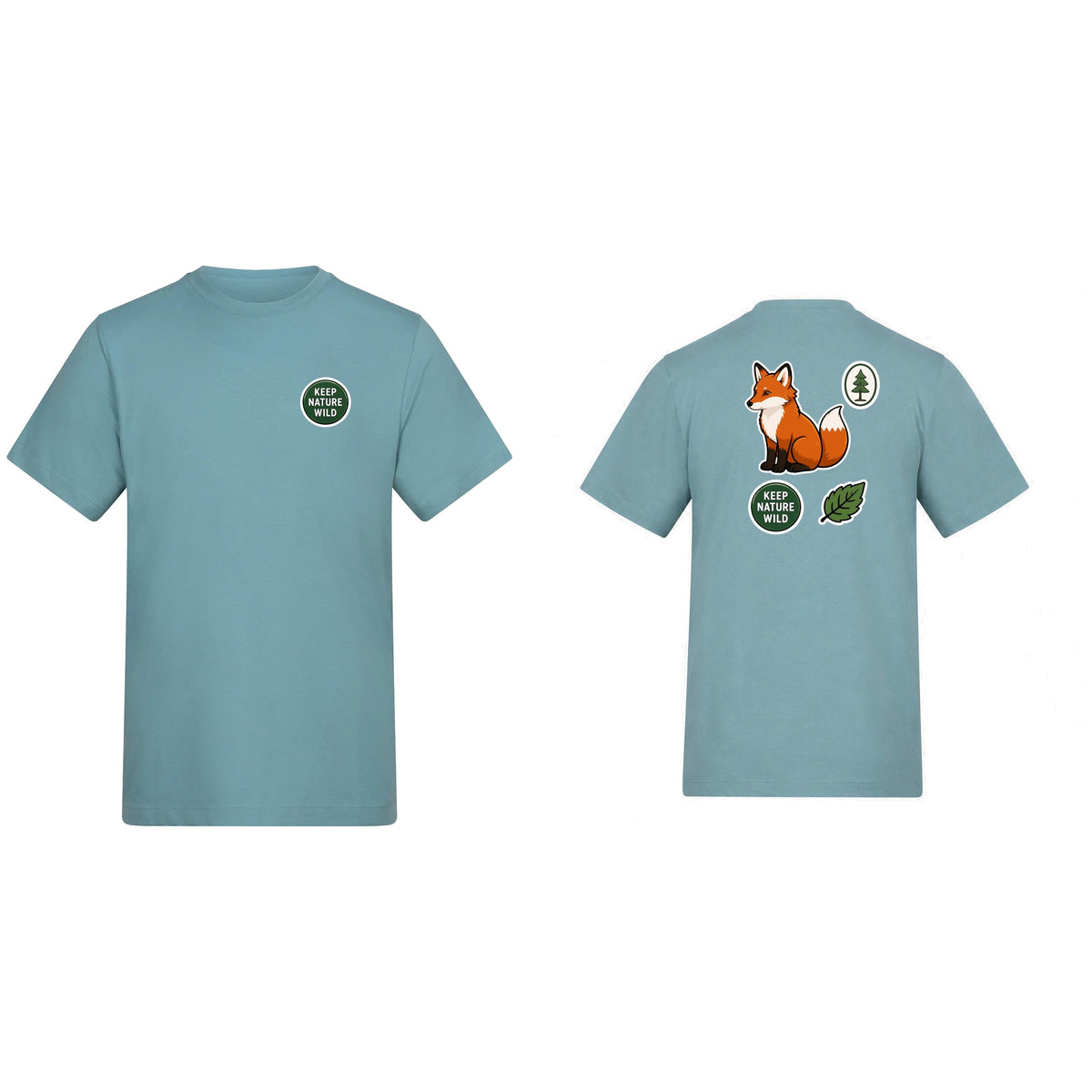 Keep Nature Wild Adult Unisex T-shirt - Badges of the Wild Seafoam colour variant image