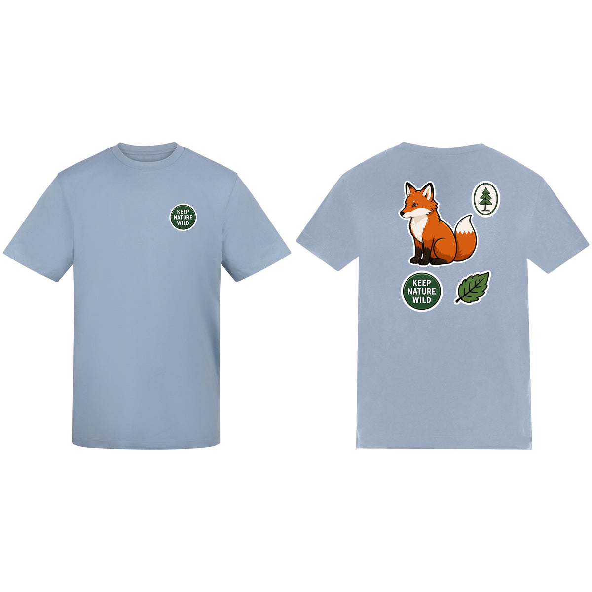 Keep Nature Wild Adult Unisex T-shirt - Badges of the Wild Sky Blue colour variant image