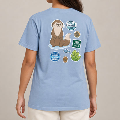 Otter Spotter Club Adult Unisex T-shirt - Badges of the Wild lead image
