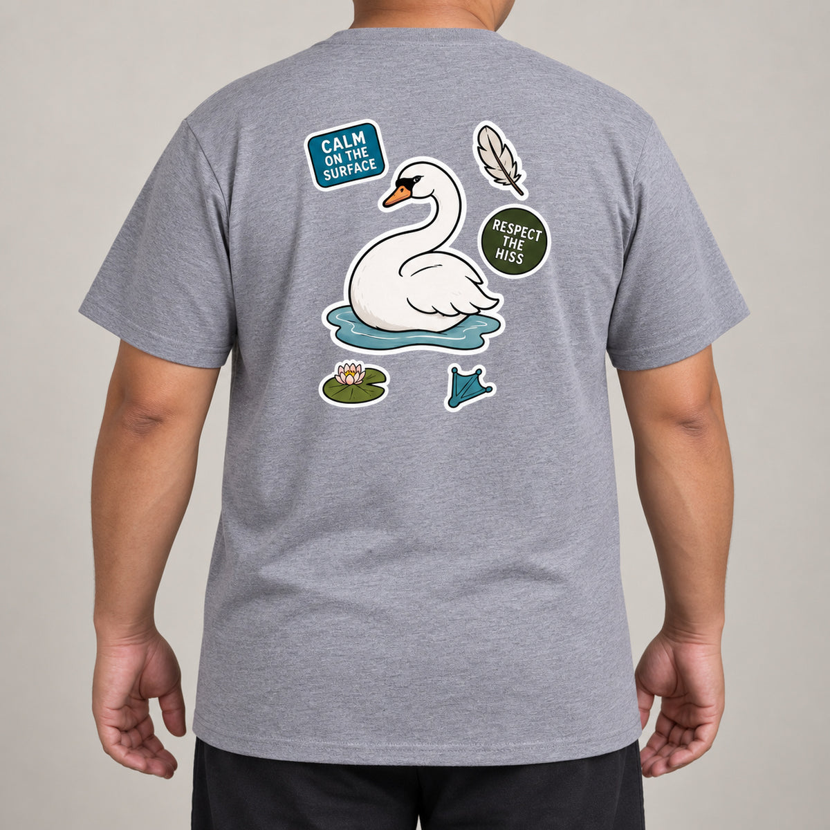 Calm on the Surface Adult Unisex T-shirt - Badges of the Wild lead image