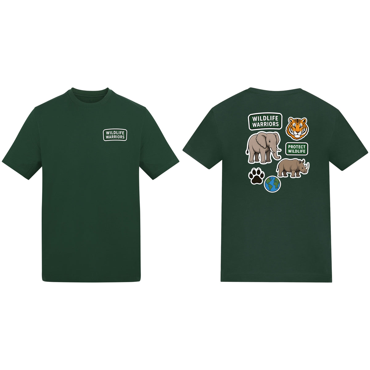 Wildlife Warriors Adult Unisex T-shirt - Badges of the Wild