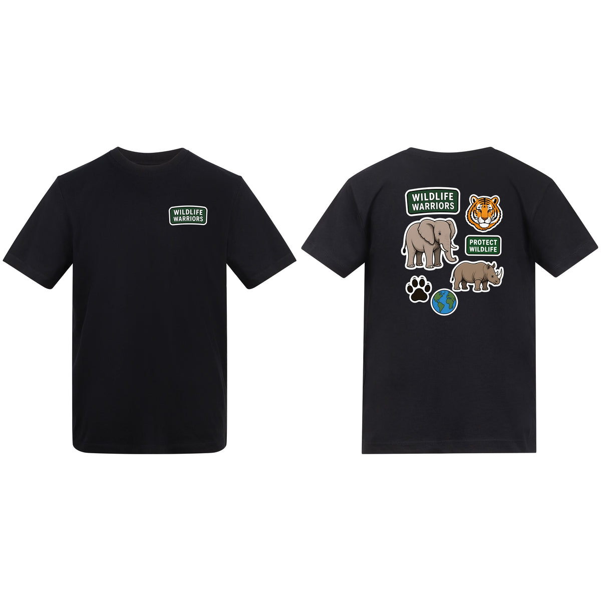 Wildlife Warriors Adult Unisex T-shirt - Badges of the Wild