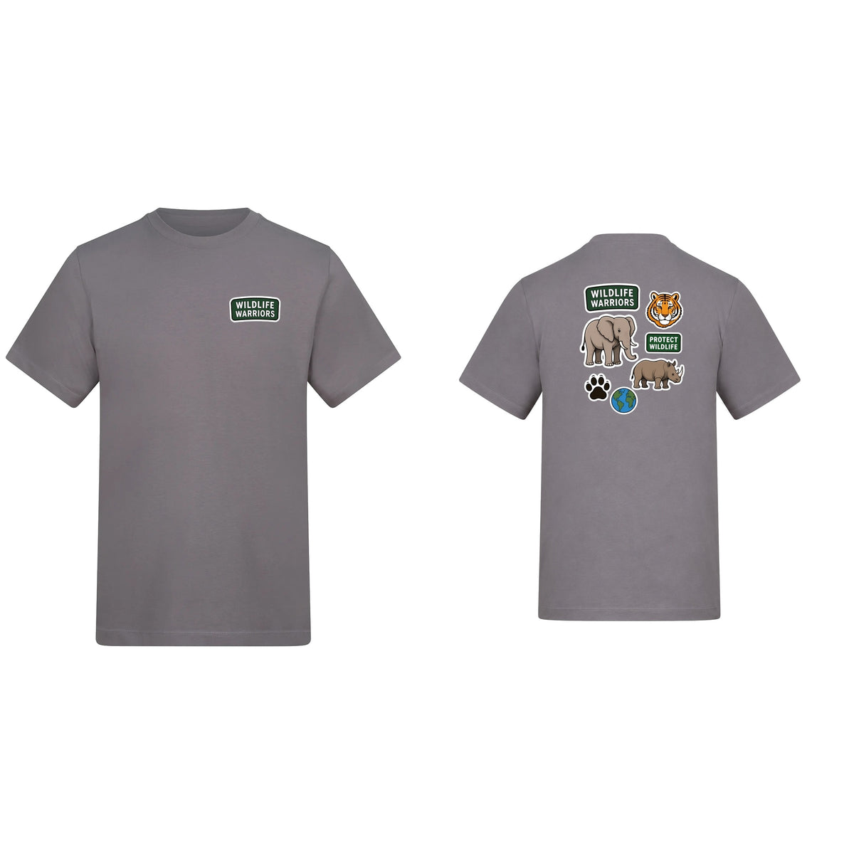 Wildlife Warriors Adult Unisex T-shirt - Badges of the Wild