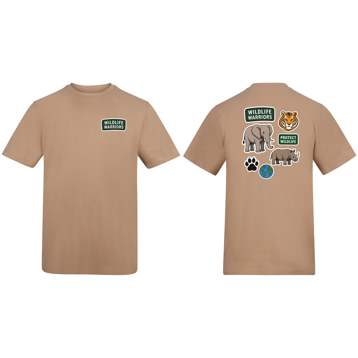 Wildlife Warriors Adult Unisex T-shirt - Badges of the Wild