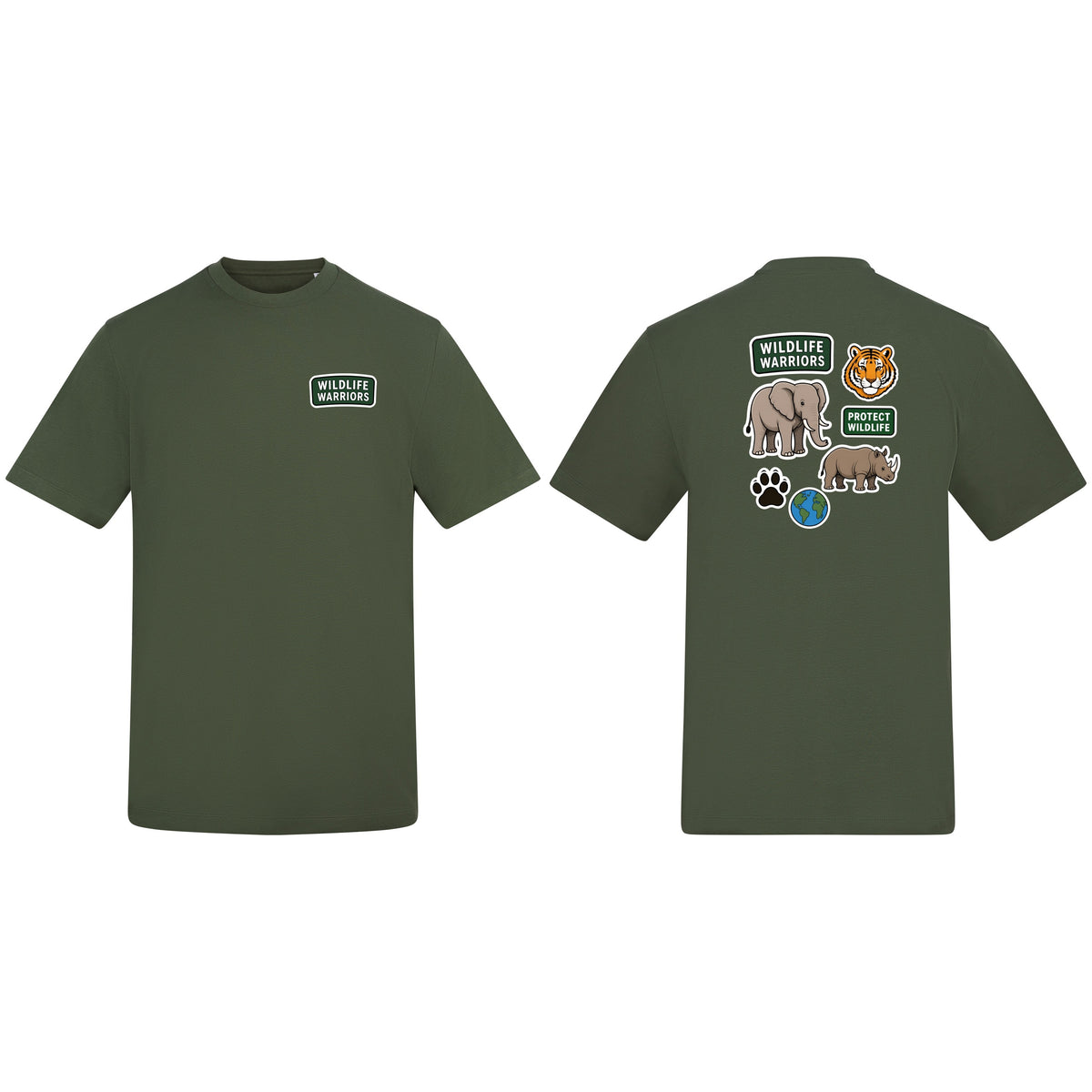 Wildlife Warriors Adult Unisex T-shirt - Badges of the Wild