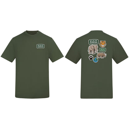 Wildlife Warriors Adult Unisex T-shirt - Badges of the Wild