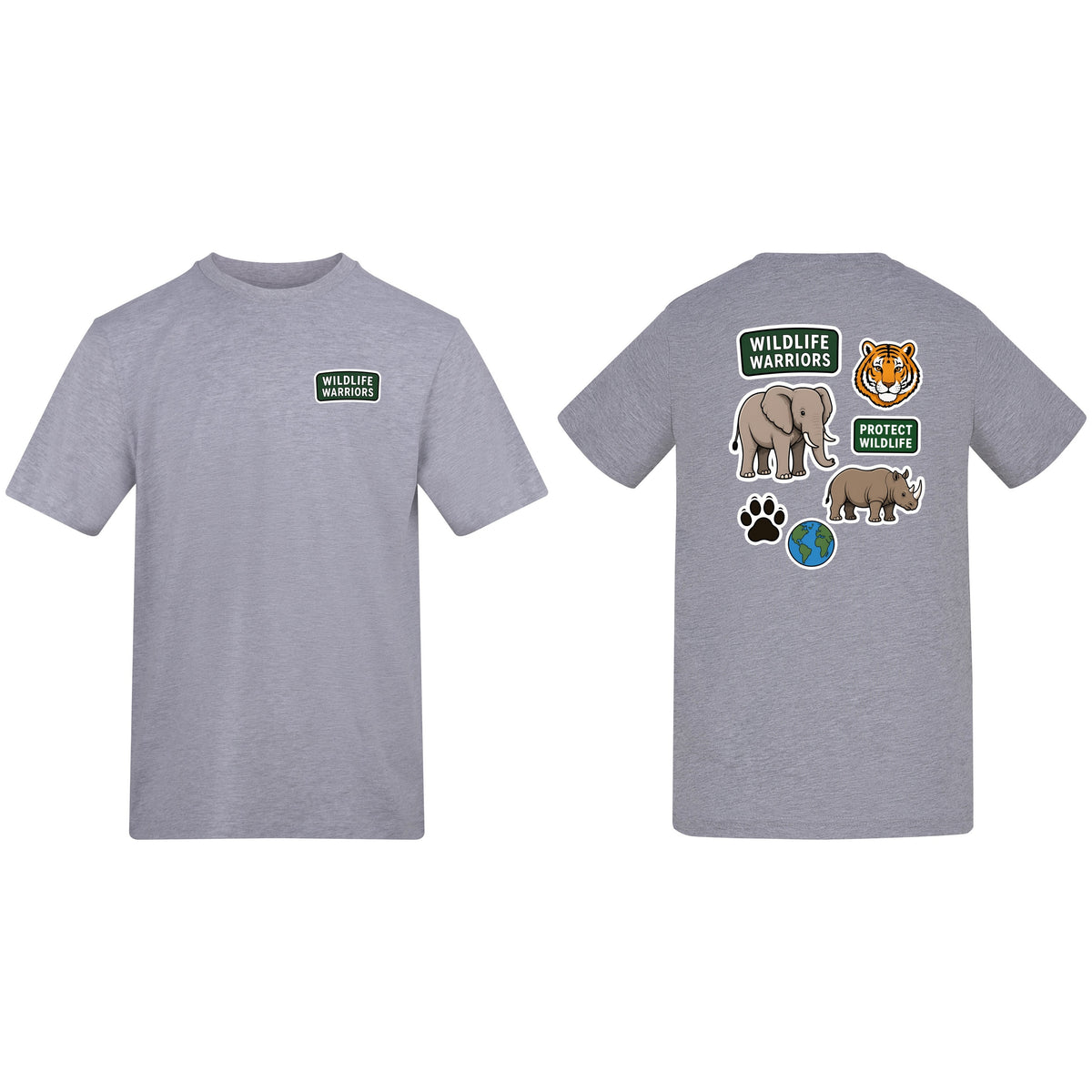 Wildlife Warriors Adult Unisex T-shirt - Badges of the Wild