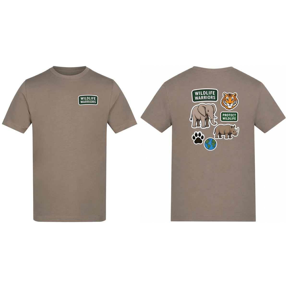 Wildlife Warriors Adult Unisex T-shirt - Badges of the Wild
