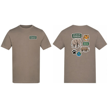Wildlife Warriors Adult Unisex T-shirt - Badges of the Wild