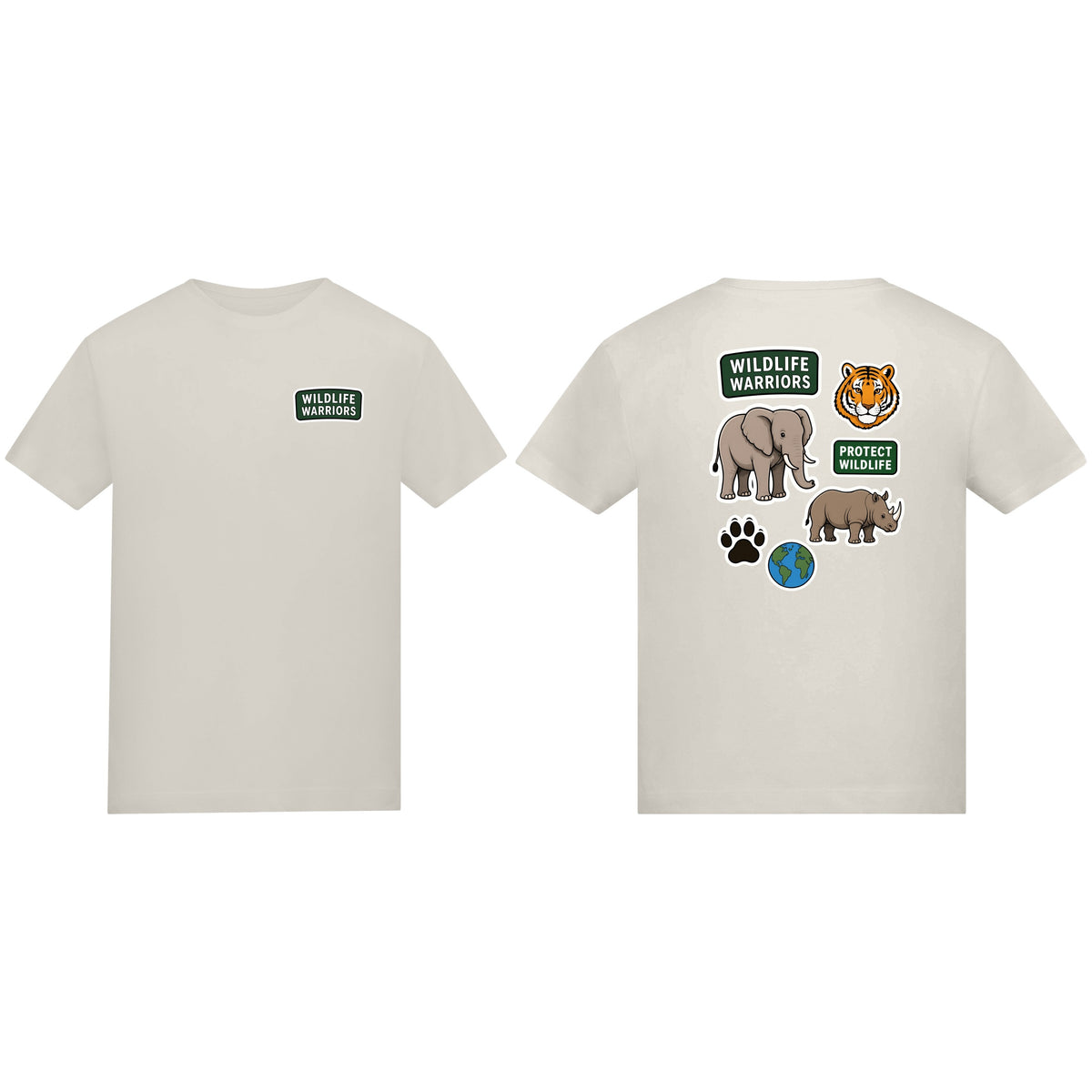 Wildlife Warriors Adult Unisex T-shirt - Badges of the Wild