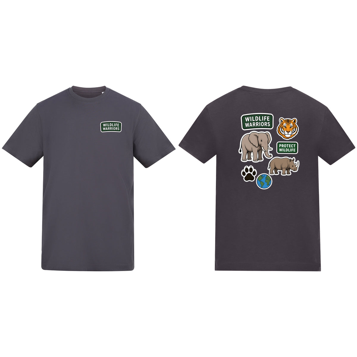 Wildlife Warriors Adult Unisex T-shirt - Badges of the Wild