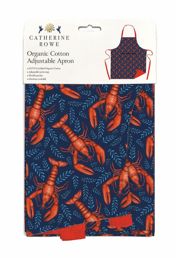 Lobsters Organic Cotton Apron by Catherine Rowe