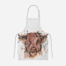 The Hebrides Highland Cow Organic Cotton Apron by Meg Hawkins