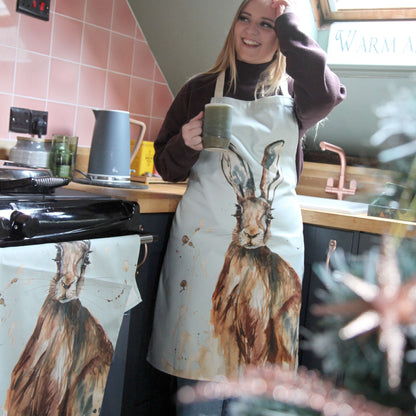 The Meadow Hare Organic Cotton Apron by Meg Hawkins