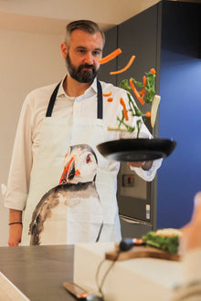 The Coast Puffin Organic Cotton Apron by Meg Hawkins