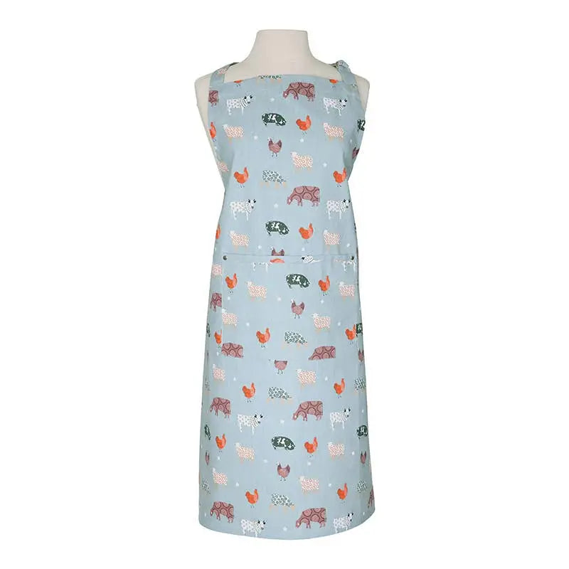 Blue Farmyard Adult Apron from Dexam