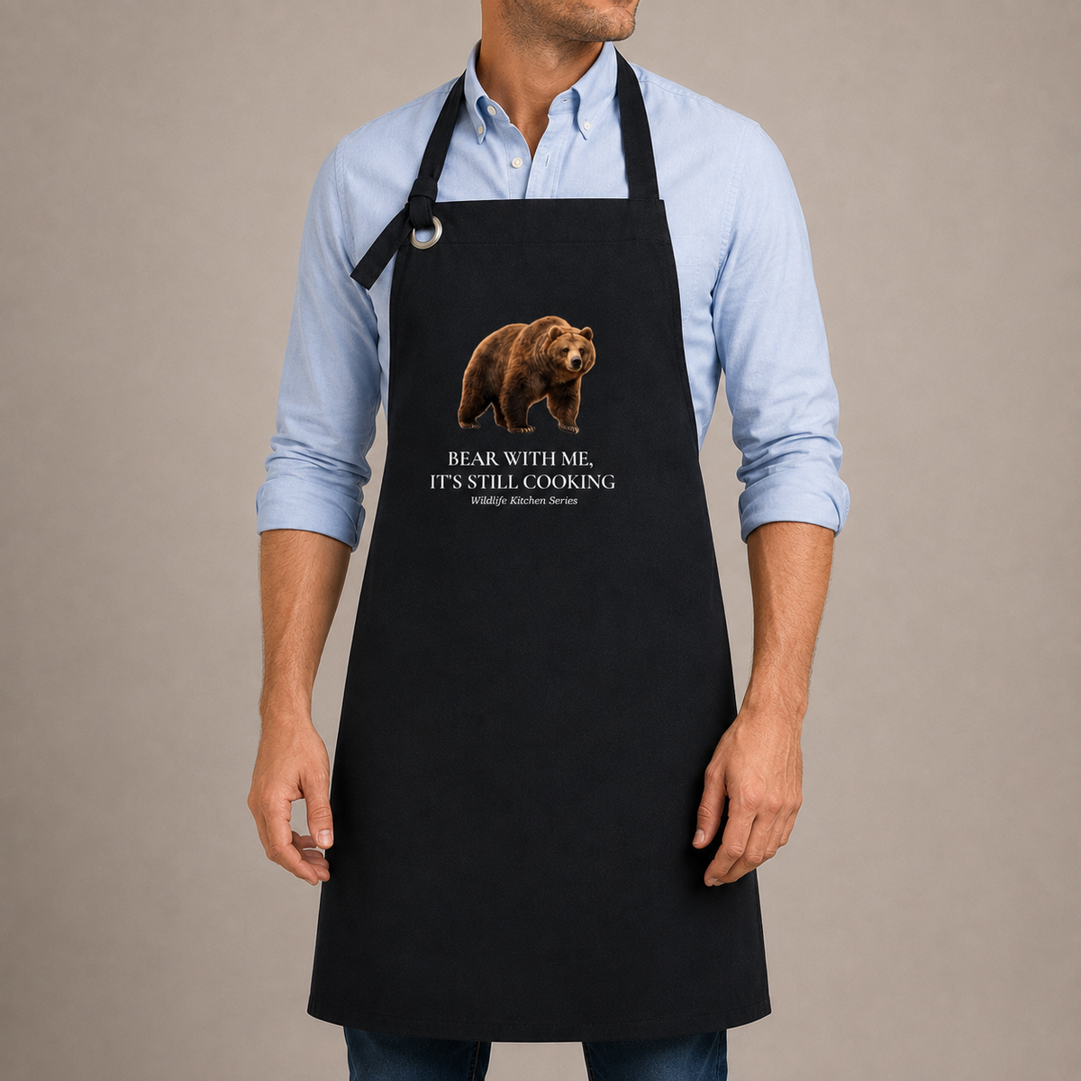 Bear With Me, It’s Still Cooking Adult Apron - Wildlife Kitchen Series lead image