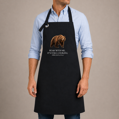 Bear With Me, It’s Still Cooking Adult Apron - Wildlife Kitchen Series lead image