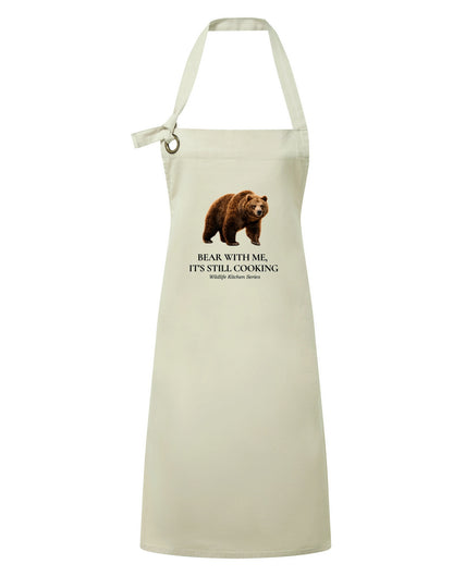 Bear With Me, It’s Still Cooking Adult Apron - Wildlife Kitchen Series Vanilla colour variant image