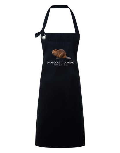 Dam Good Cooking Adult Apron - Wildlife Kitchen Series Liquorice colour variant image