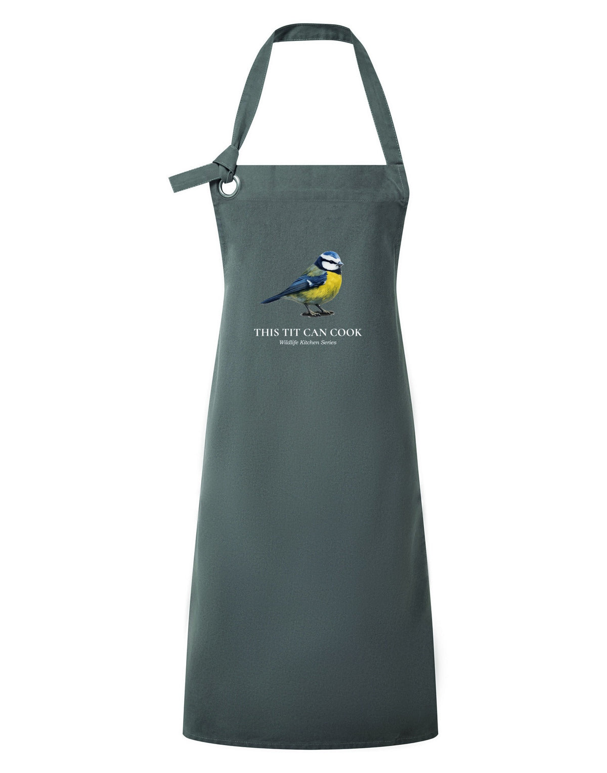 This Tit Can Cook Adult Apron - Wildlife Kitchen Series Slate Board colour variant image