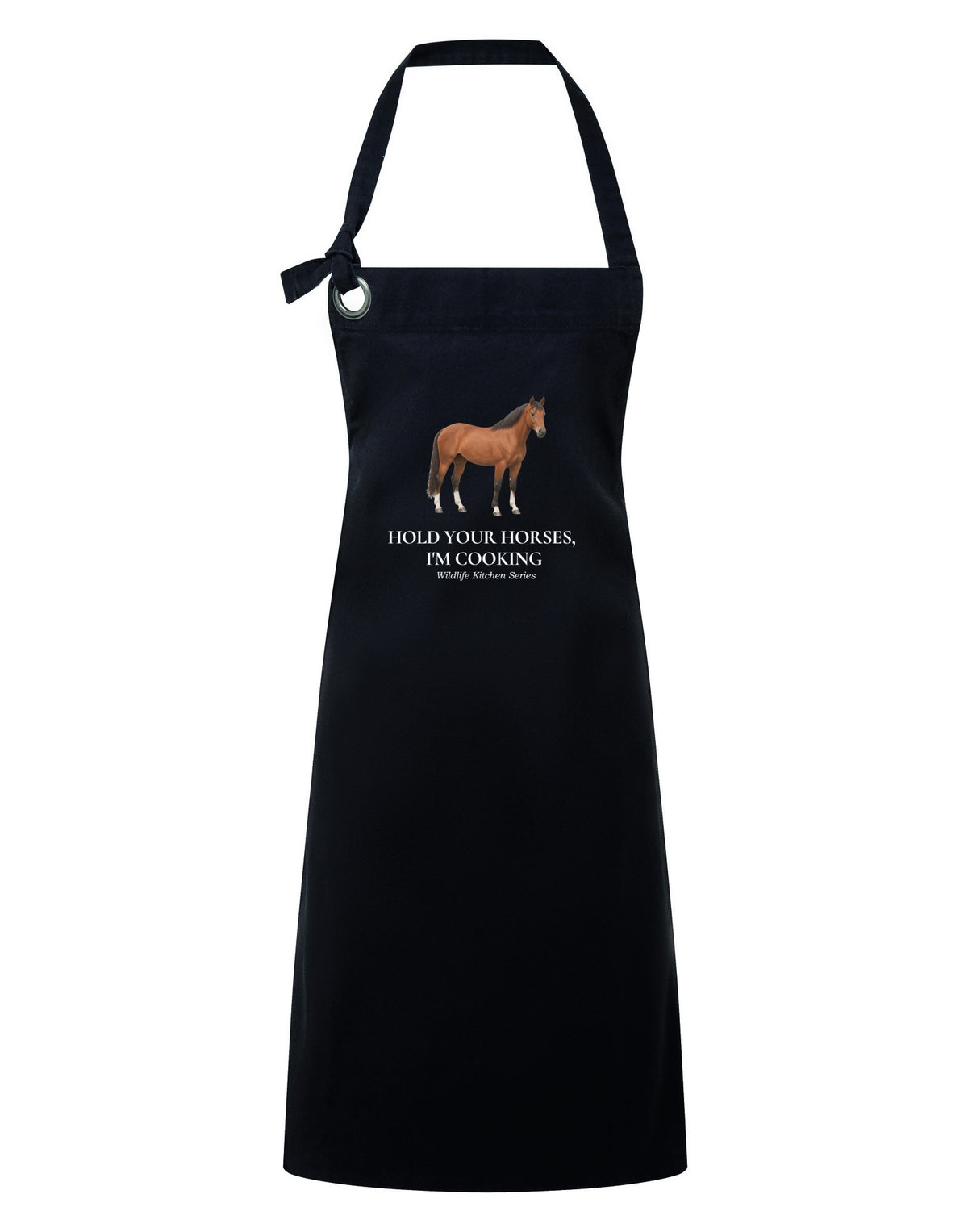 Hold Your Horses, I’m Cooking Adult Apron - Wildlife Kitchen Series Liquorice colour variant image