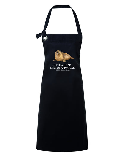 That Gets My Seal of Approval Adult Apron - Wildlife Kitchen Series Liquorice colour variant image