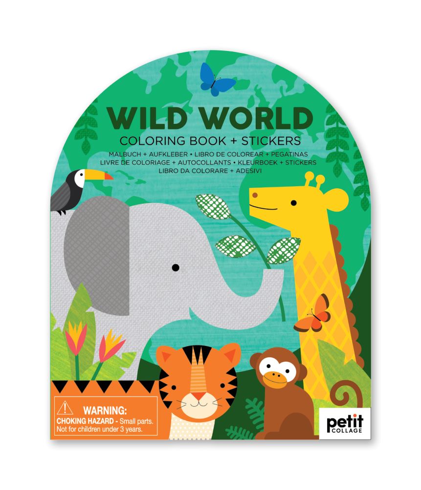 Wild World Colouring Book with Stickers from Petit Collage