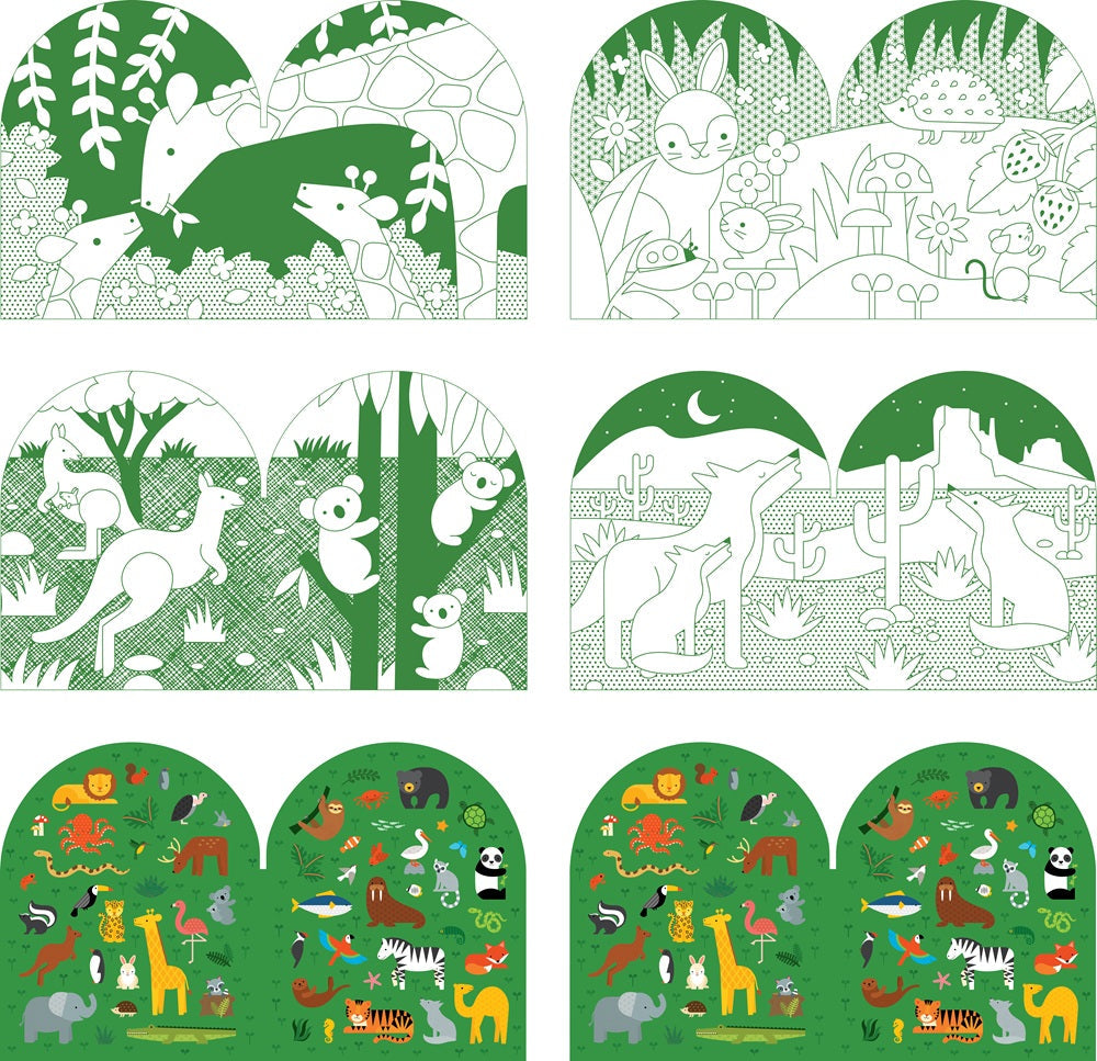 Wild World Colouring Book with Stickers from Petit Collage