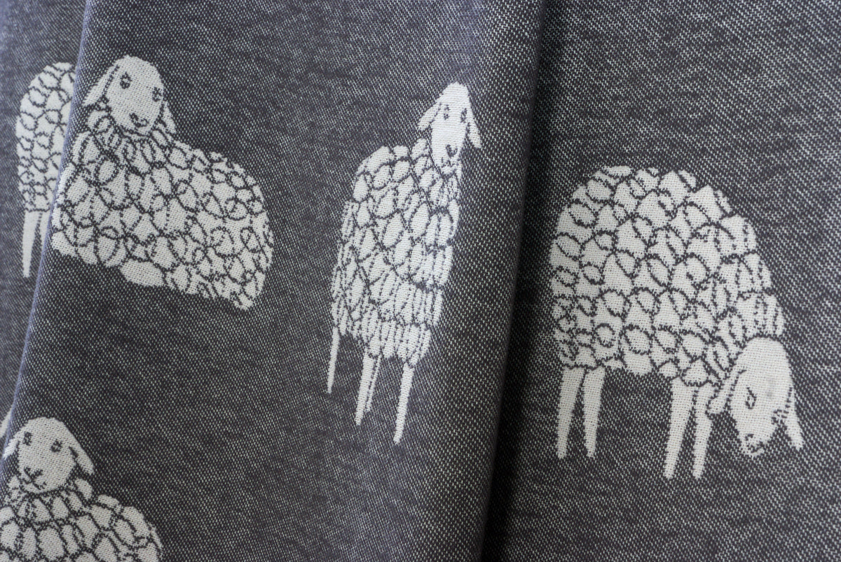 Black Mima Sheep Cotton Throw from J.J. Textile
