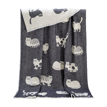 Dark Grey Cat Cotton Throw from J.J. Textile