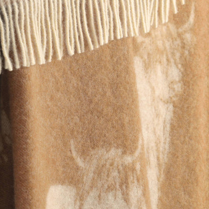 Brown Highland Cow Pure Wool Throw from J.J. Textile