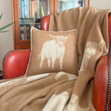 Brown Highland Cow Pure Wool Throw from J.J. Textile