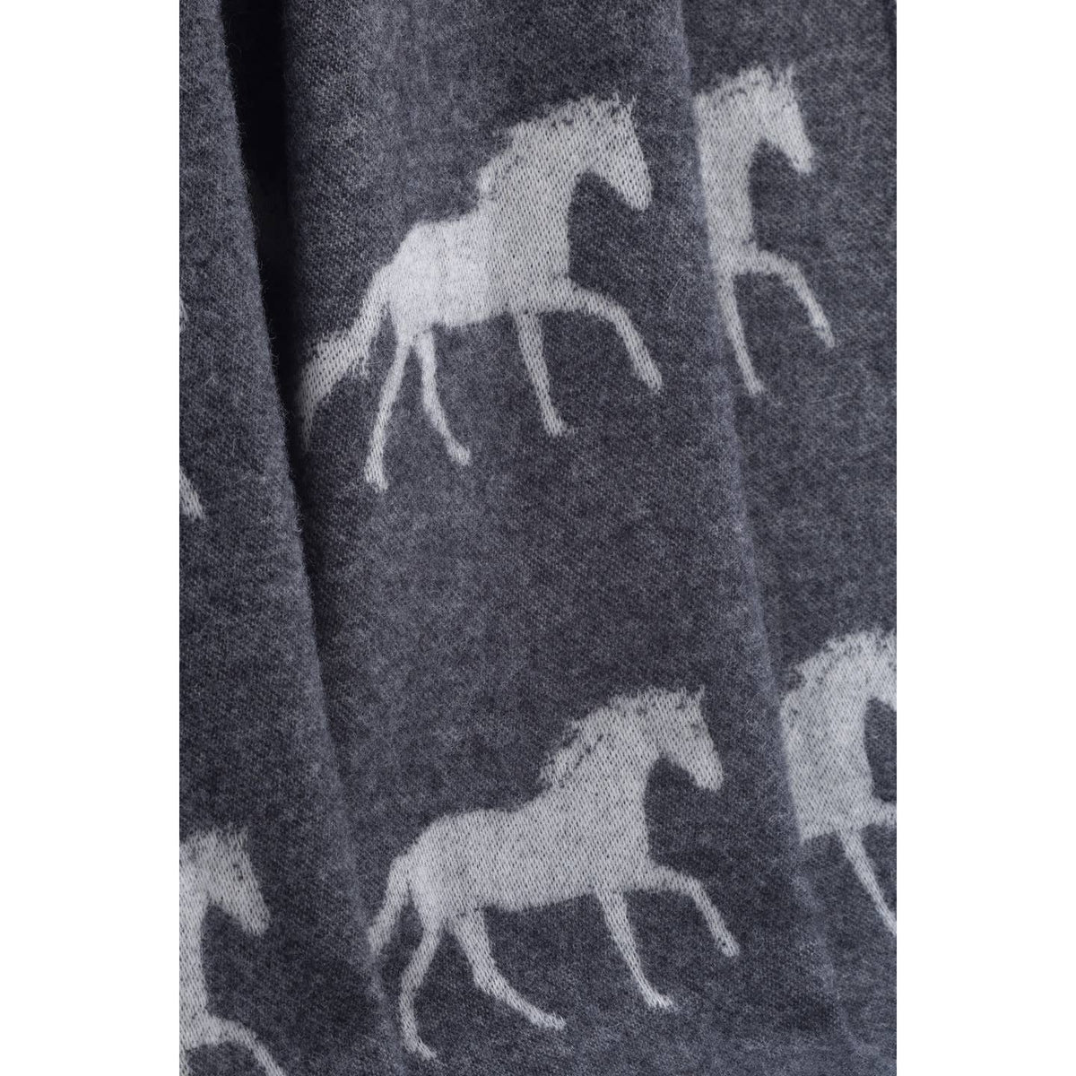 Soft Black Horse Pure Wool Throw from J.J. Textile