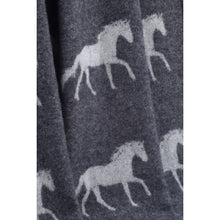 Soft Black Horse Pure Wool Throw from J.J. Textile