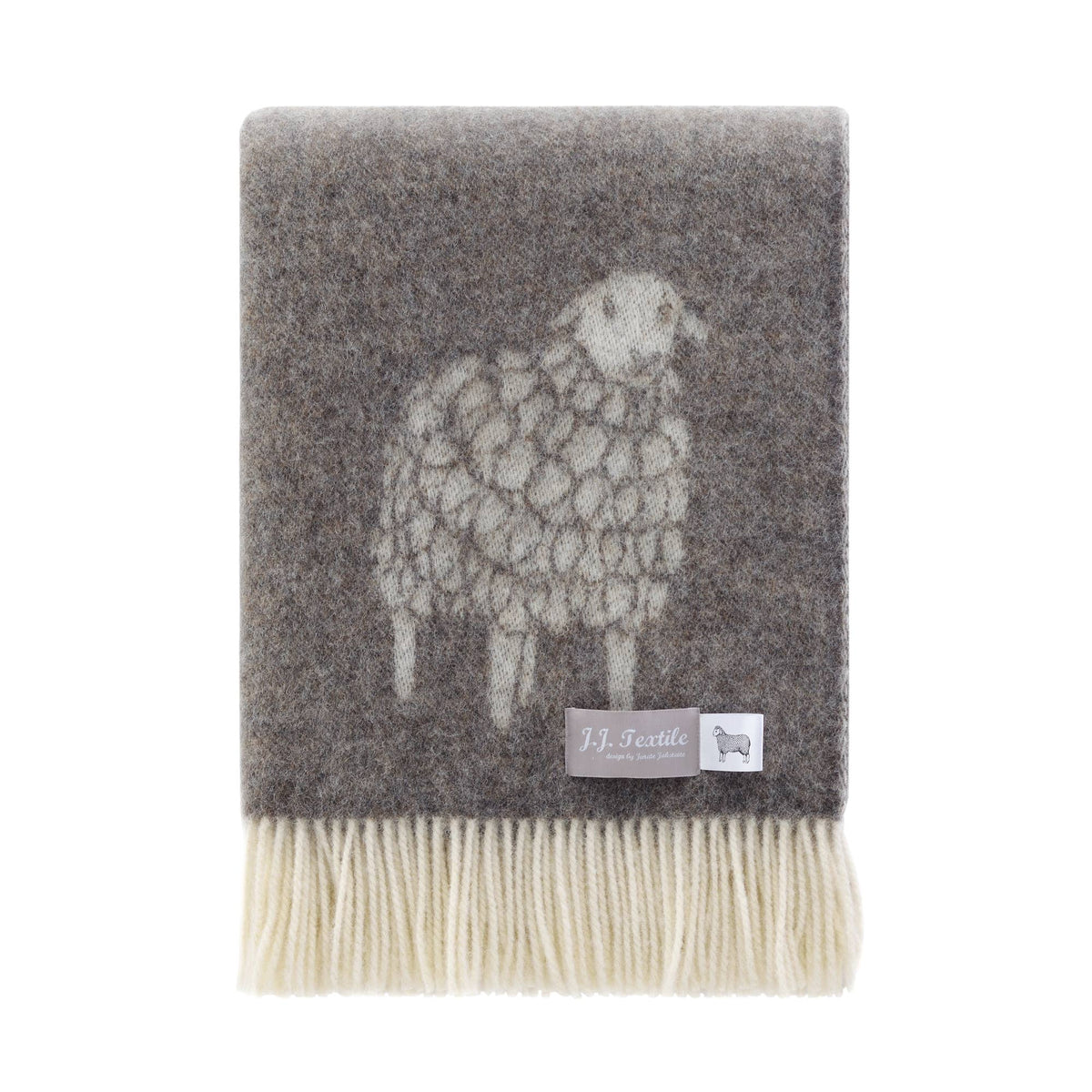 Dark Brown Mima Sheep Pure Wool Throw from J.J. Textile