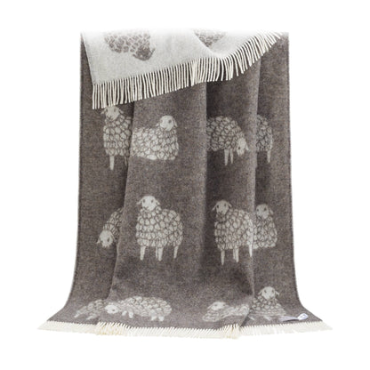 Dark Brown Mima Sheep Pure Wool Throw from J.J. Textile