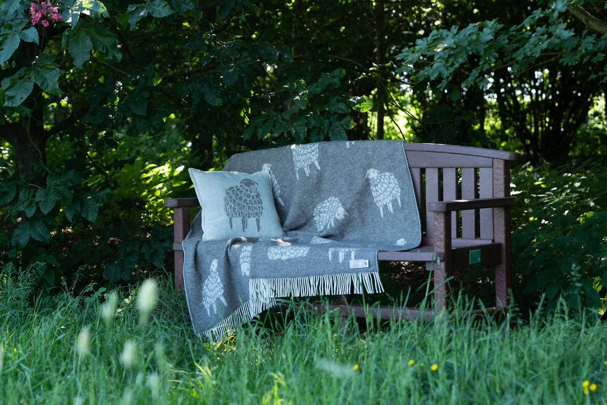 Dark Brown Mima Sheep Pure Wool Throw from J.J. Textile