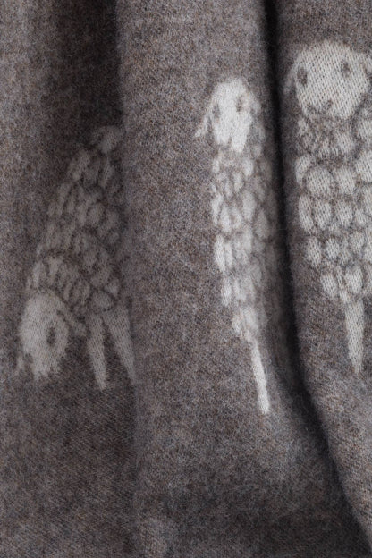 Dark Brown Mima Sheep Pure Wool Throw from J.J. Textile