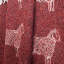 Burgundy Red Sheep Pure Wool Throw from J.J. Textile