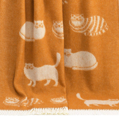 Ginger Cat Pure Wool Throw from J.J. Textile