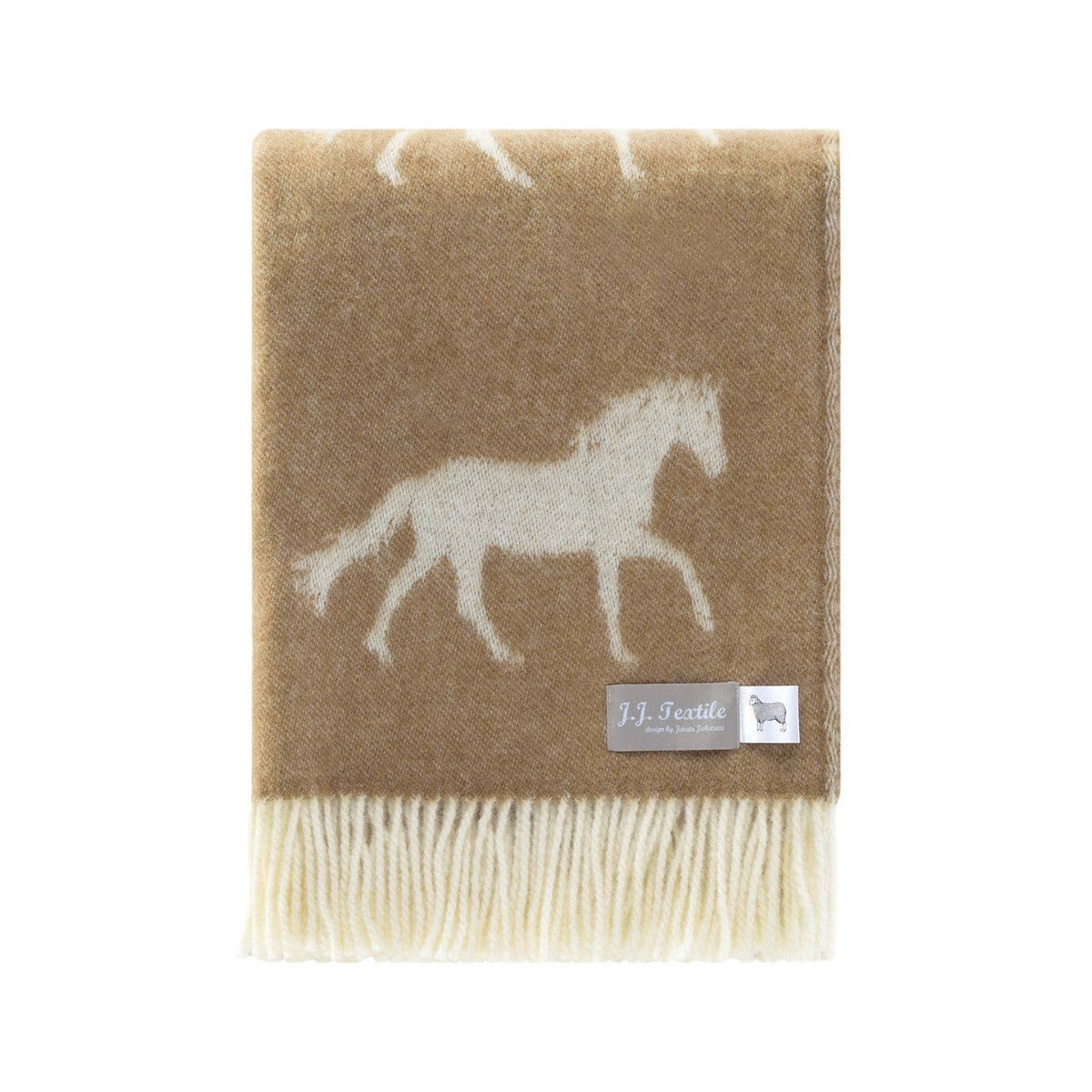 Brown Horse Pure Wool Throw from J.J. Textile