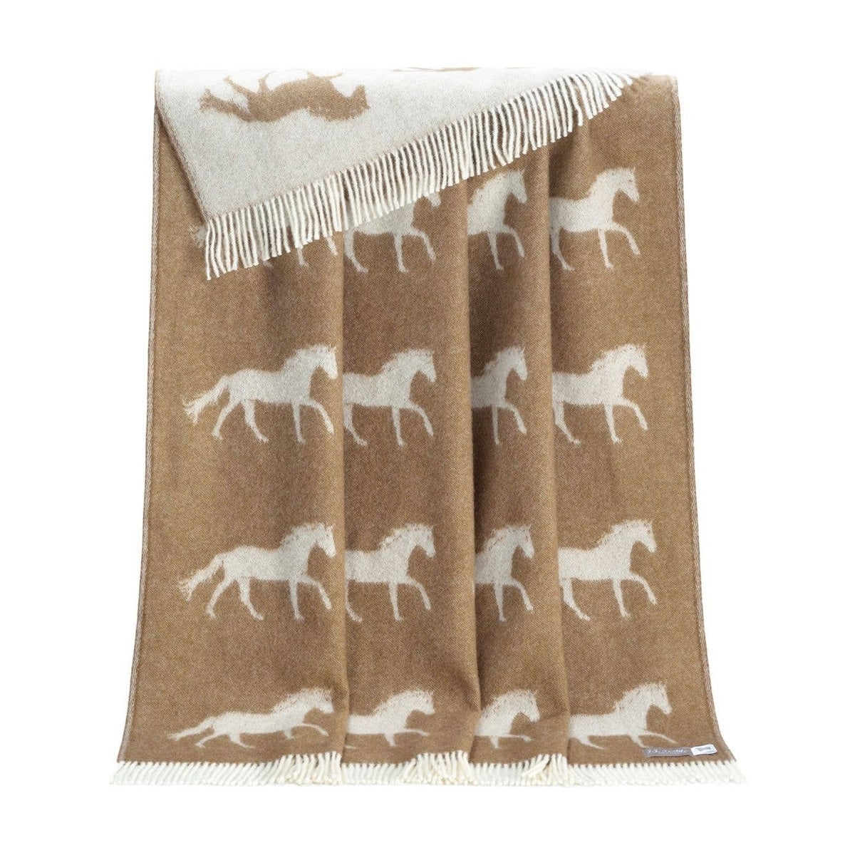 Brown Horse Pure Wool Throw from J.J. Textile