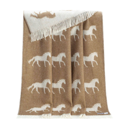 Brown Horse Pure Wool Throw from J.J. Textile